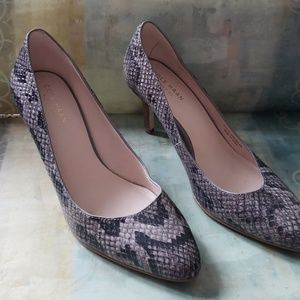 New Cole Haan snake print heels
